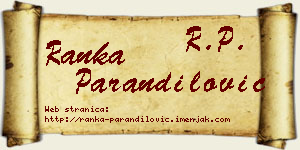 Ranka Parandilović vizit kartica